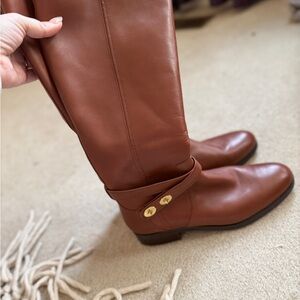 Brown Leather Knee-High Boots